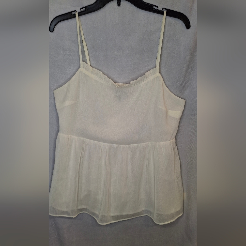 Banana Republic Women's Baby Doll Strap Blouse Lined White Size Medium